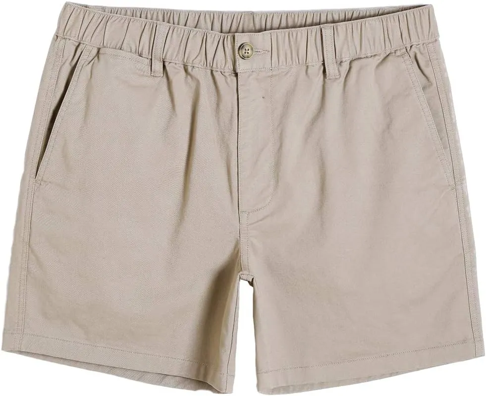 maamgic Men's Classic-fit 5.5" Cotton Casual Shorts Elastic Waistband with Multi-Pocket Daily Wear Walking Summer Outfit
