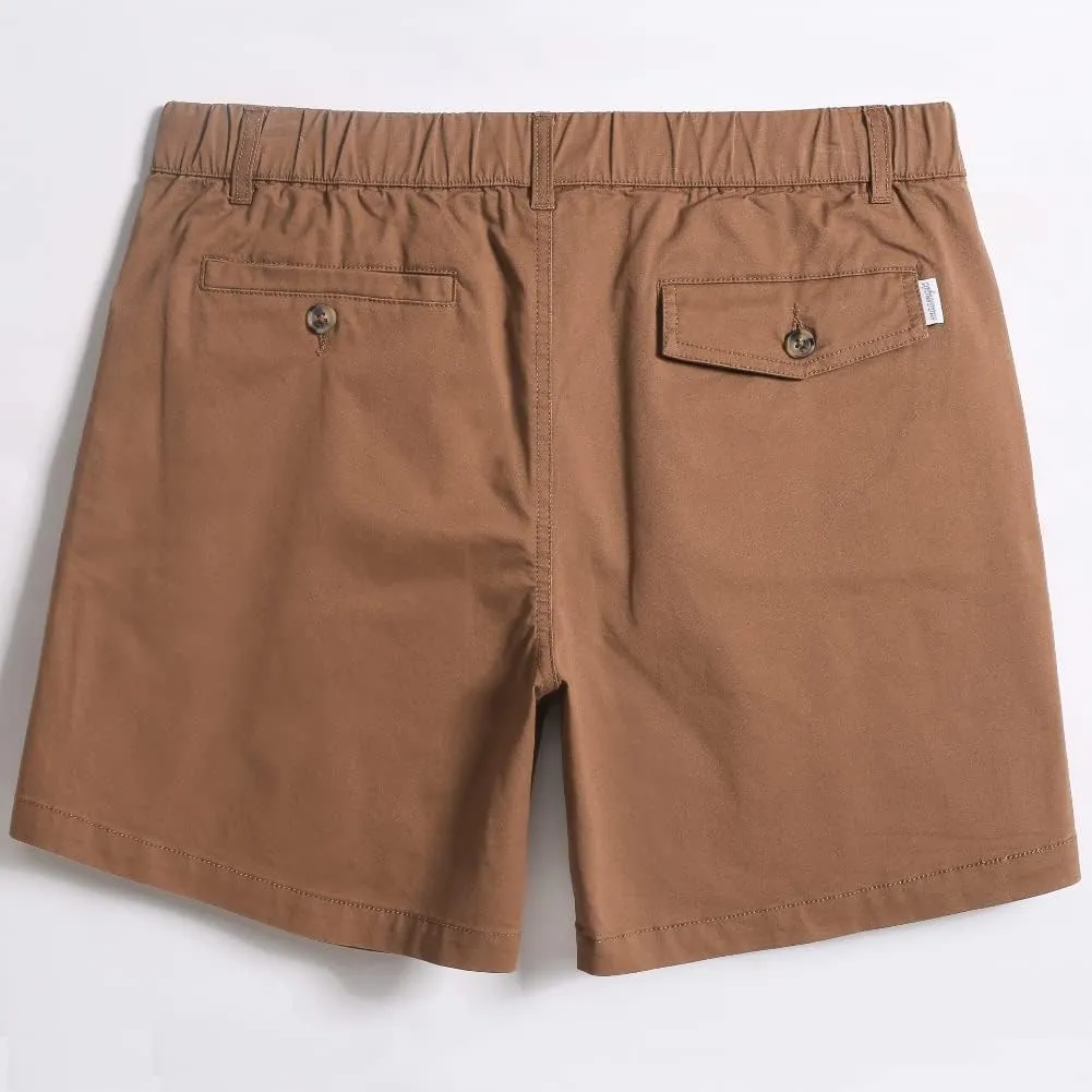 maamgic Men's Classic-fit 5.5" Cotton Casual Shorts Elastic Waistband with Multi-Pocket Daily Wear Walking Summer Outfit