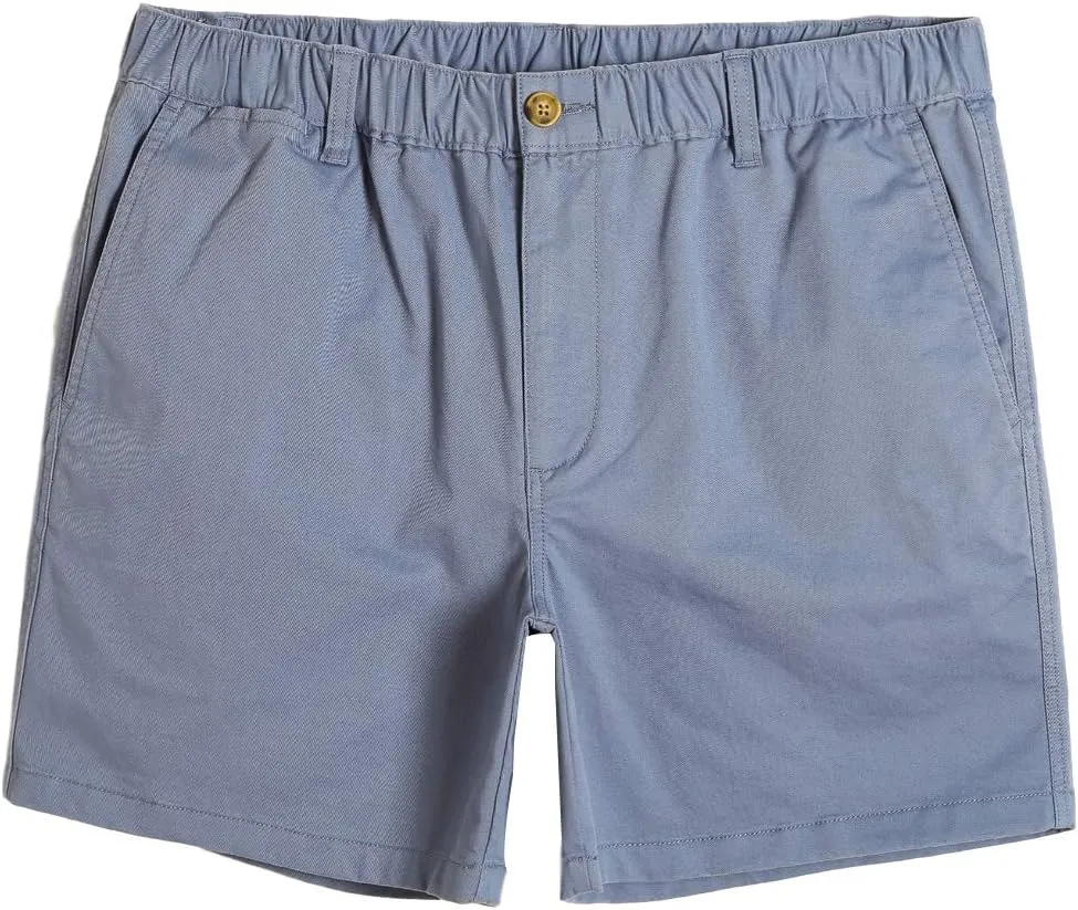 maamgic Men's Classic-fit 5.5" Cotton Casual Shorts Elastic Waistband with Multi-Pocket Daily Wear Walking Summer Outfit