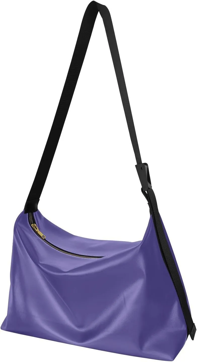 Magenta Crossbody Bag for Women Men with Adjustable Strap PU Leather Shoulder Hobo Purse Bag 20868