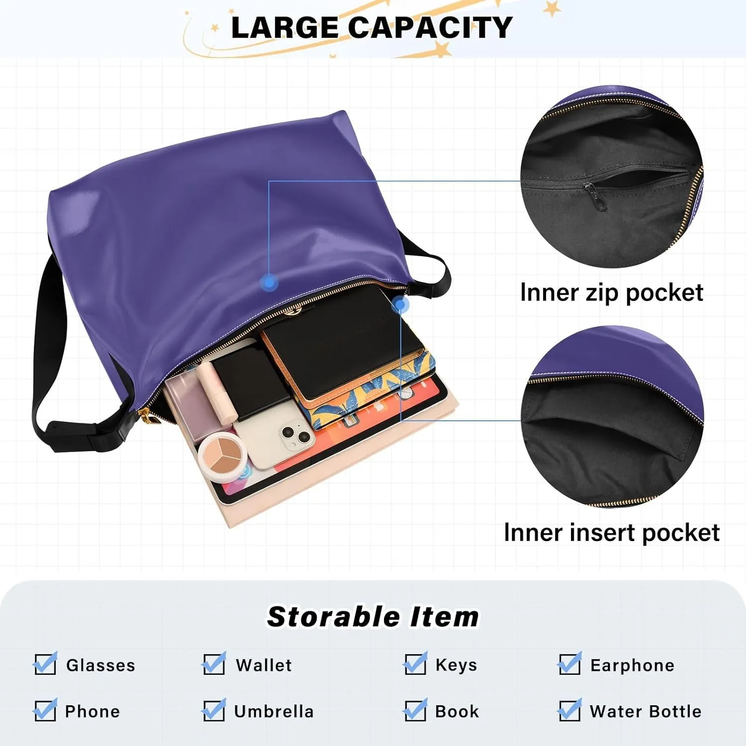 Magenta Crossbody Bag for Women Men with Adjustable Strap PU Leather Shoulder Hobo Purse Bag 20868