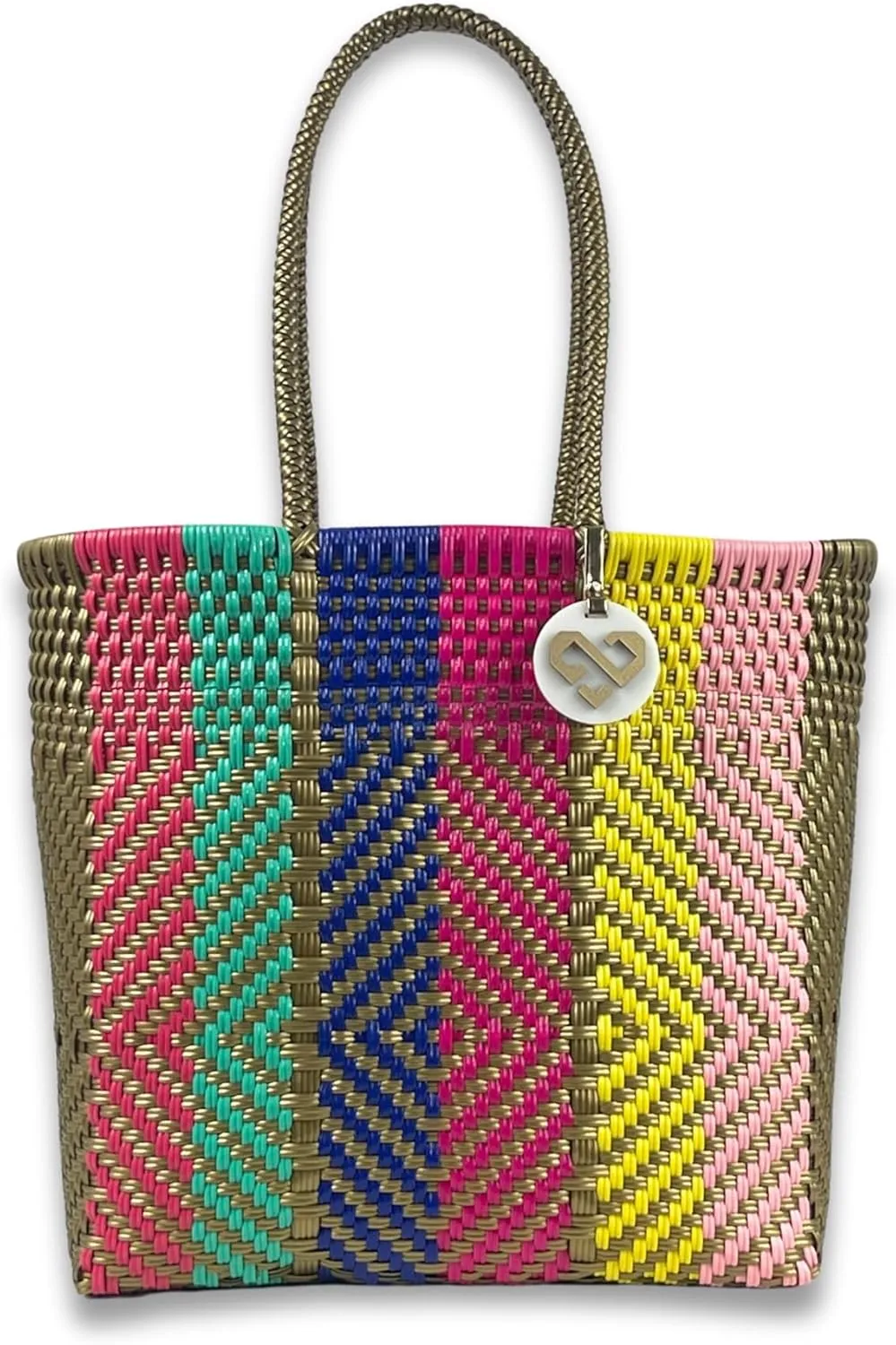 MARIA VICTORIA Women's Waterproof Plastic Tote - Medium, Stylish Spring/Summer Bag for Daily Use & Travel