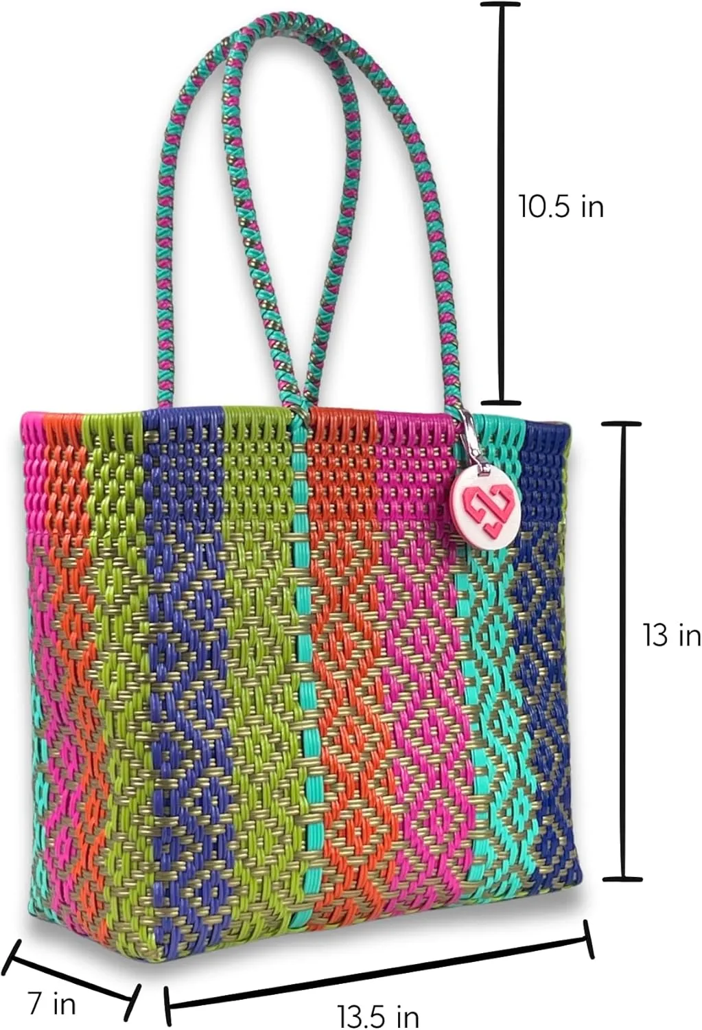 MARIA VICTORIA Women's Waterproof Plastic Tote - Medium, Stylish Spring/Summer Bag for Daily Use & Travel