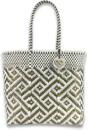 MARIA VICTORIA Women's Waterproof Plastic Tote - Medium, Stylish Spring/Summer Bag for Daily Use & Travel