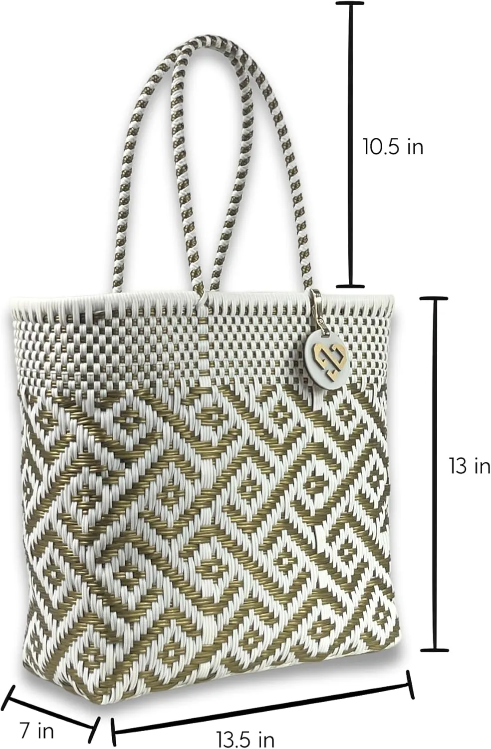 MARIA VICTORIA Women's Waterproof Plastic Tote - Medium, Stylish Spring/Summer Bag for Daily Use & Travel