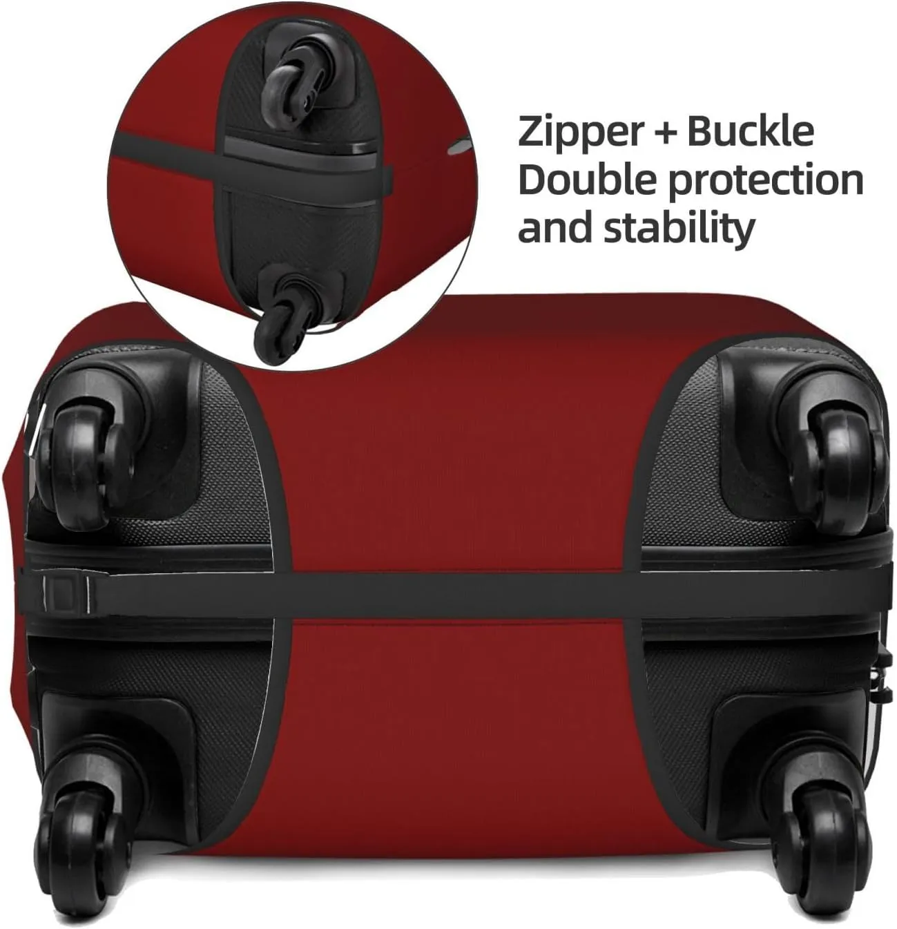 Maroon Luggage Cover Washable Elasticated Luggage Covers for Suitcase tsa Approved Stylish Dust and Scratch Resistant Luggage Case Protector for Kids and Adults