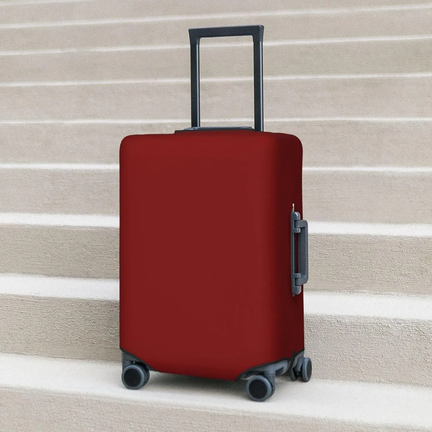 Maroon Luggage Cover Washable Elasticated Luggage Covers for Suitcase tsa Approved Stylish Dust and Scratch Resistant Luggage Case Protector for Kids and Adults