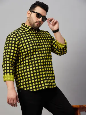 Men Black Comfort Checked Cotton Casual Shirt