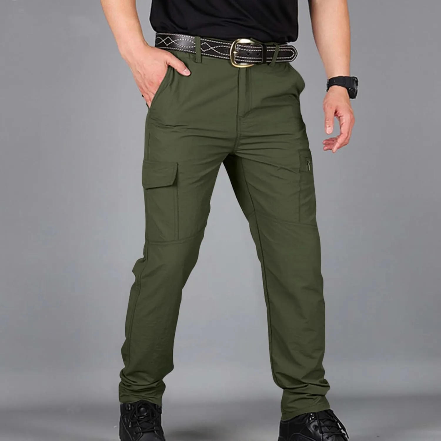 Mencomfy Cargo Pants Waterproof Ripstop Flex Work Pants Construction Tactic Hiking Outdoor Lightweight Trousers