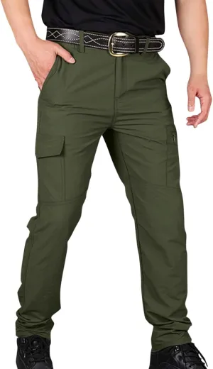 Mencomfy Cargo Pants Waterproof Ripstop Flex Work Pants Construction Tactic Hiking Outdoor Lightweight Trousers