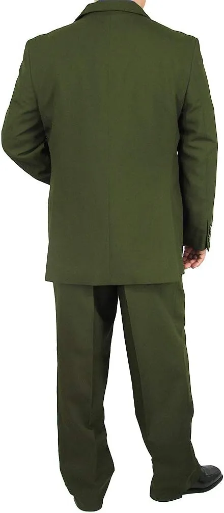Mens 2-Piece Regular Fit Dress Suit Single-Breasted Jacket & Flat-Front Pants Includes Free Stylish Socks