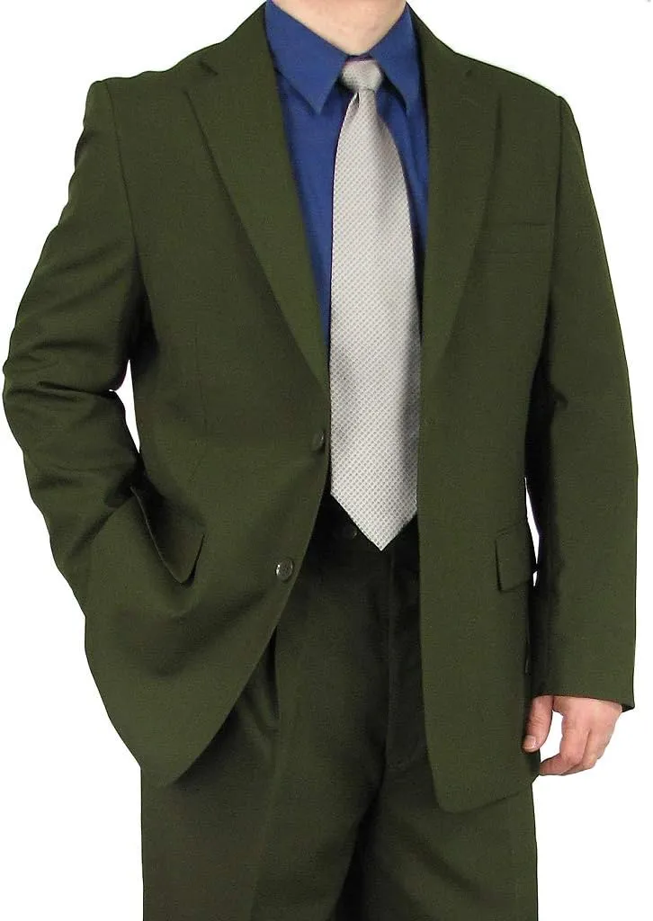 Mens 2-Piece Regular Fit Dress Suit Single-Breasted Jacket & Flat-Front Pants Includes Free Stylish Socks