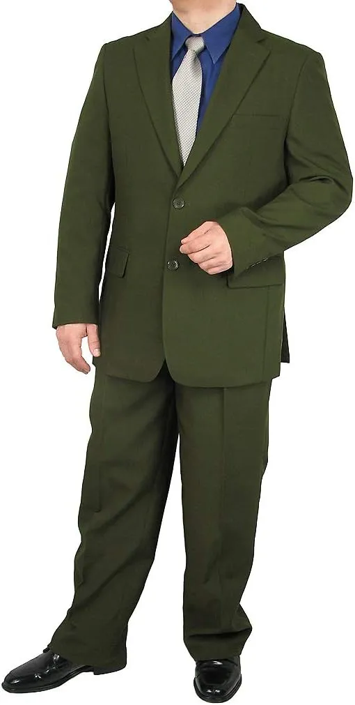 Mens 2-Piece Regular Fit Dress Suit Single-Breasted Jacket & Flat-Front Pants Includes Free Stylish Socks