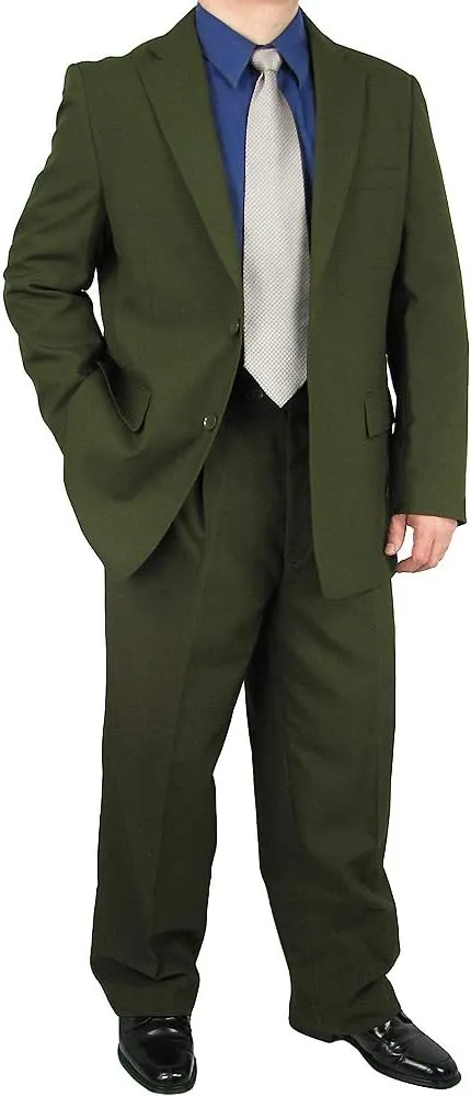 Mens 2-Piece Regular Fit Dress Suit Single-Breasted Jacket & Flat-Front Pants Includes Free Stylish Socks
