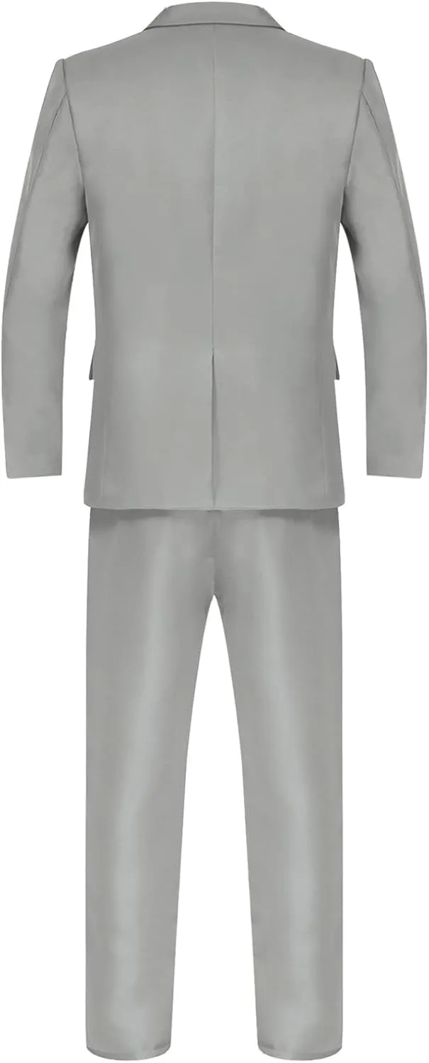 Mens 2 Piece Slim Fit Wedding Tuxedo Suit One Button Notch Lapel Blazer Jacket with Pants Set