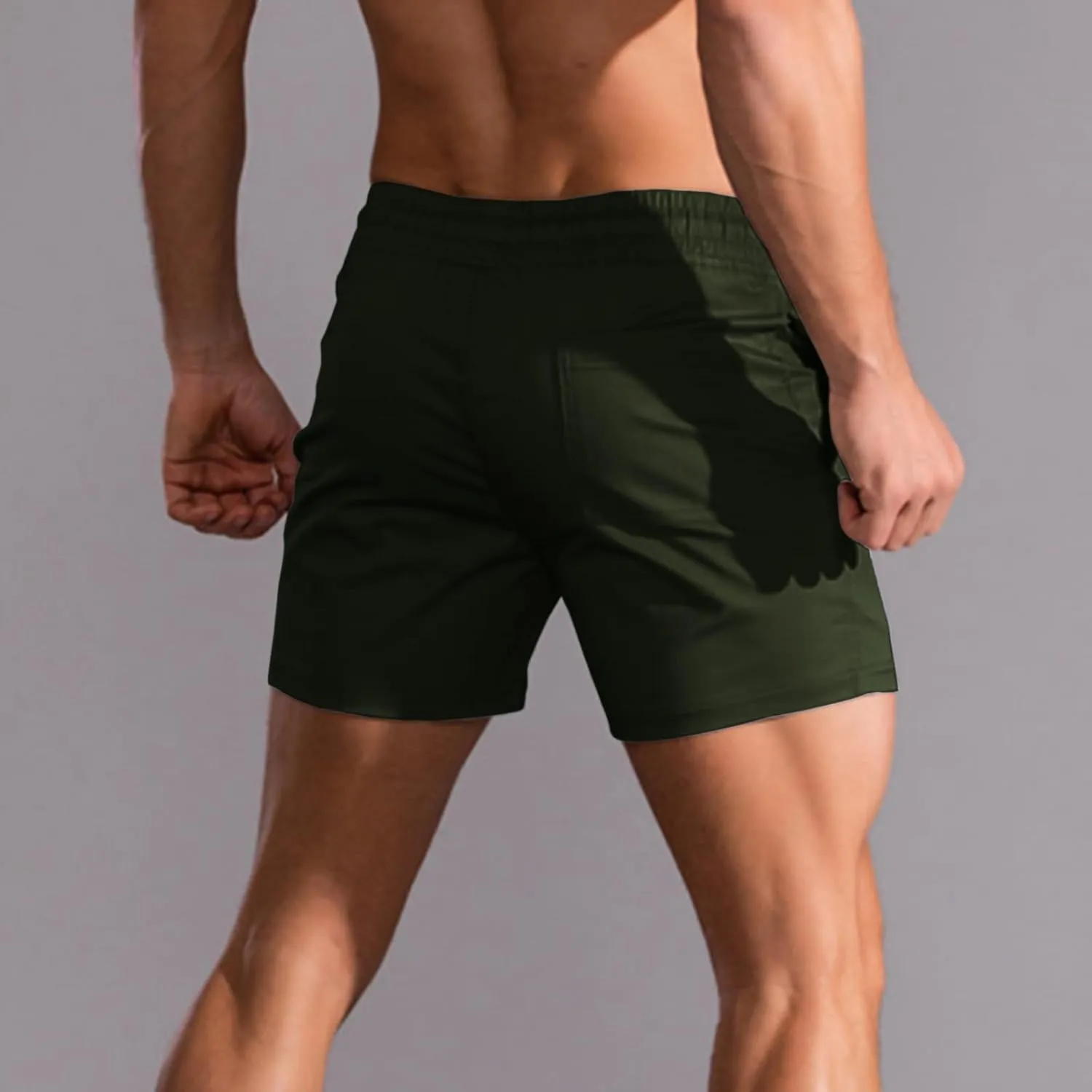 Mens 5" Shorts Cotton Casual Classic Fit Elastic Waist Summer Daily Wear Workout Short