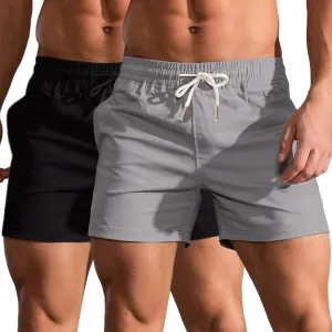 Mens 5" Shorts Cotton Casual Classic Fit Elastic Waist Summer Daily Wear Workout Short