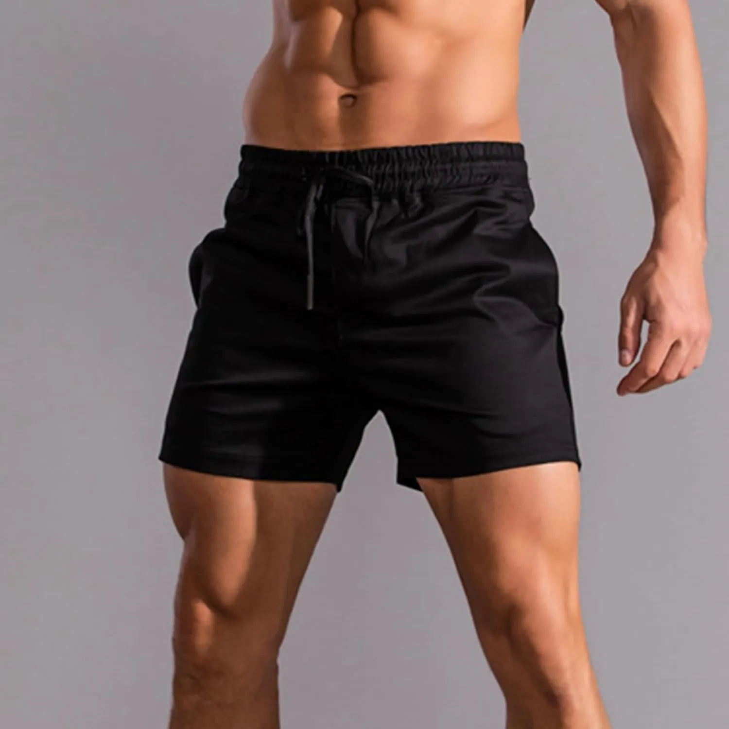 Mens 5" Shorts Cotton Casual Classic Fit Elastic Waist Summer Daily Wear Workout Short