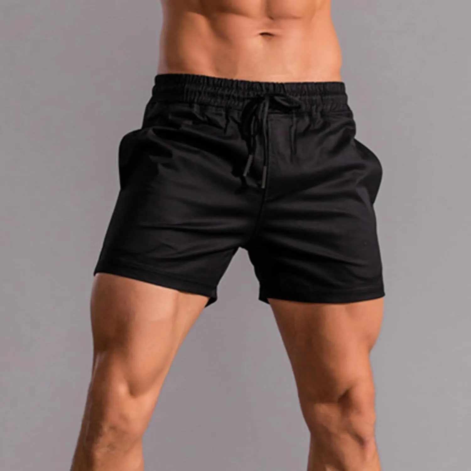 Mens 5" Shorts Cotton Casual Classic Fit Elastic Waist Summer Daily Wear Workout Short