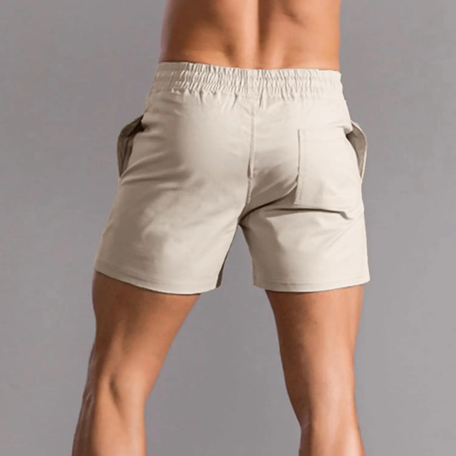 Mens 5" Shorts Cotton Casual Classic Fit Elastic Waist Summer Daily Wear Workout Short