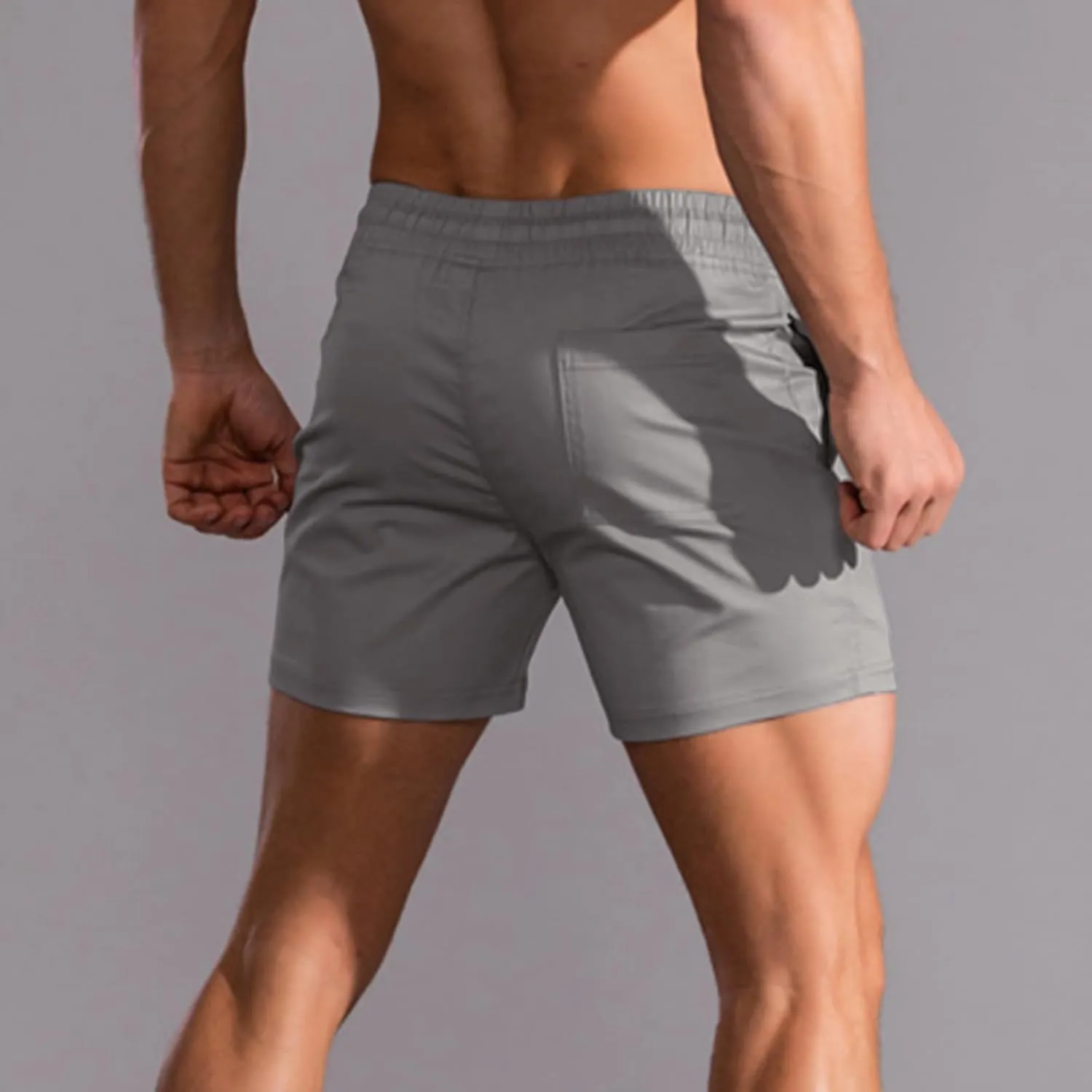 Mens 5" Shorts Cotton Casual Classic Fit Elastic Waist Summer Daily Wear Workout Short