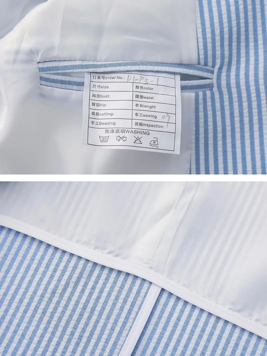 Men's Big & Tall Striped Seersucker Blazer Casual Lightweight Suit Jacket Summer Beach Wedding Daily Wear
