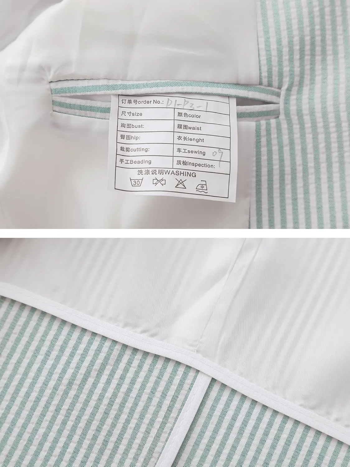 Men's Big & Tall Striped Seersucker Blazer Casual Lightweight Suit Jacket Summer Beach Wedding Daily Wear