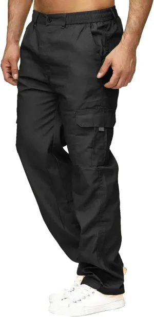Men's Cargo Pants with Mutil Pockets Open Bottom Big and Tall Sweatpants Lightweight Elastic Waiset Casual Athletic Joggers