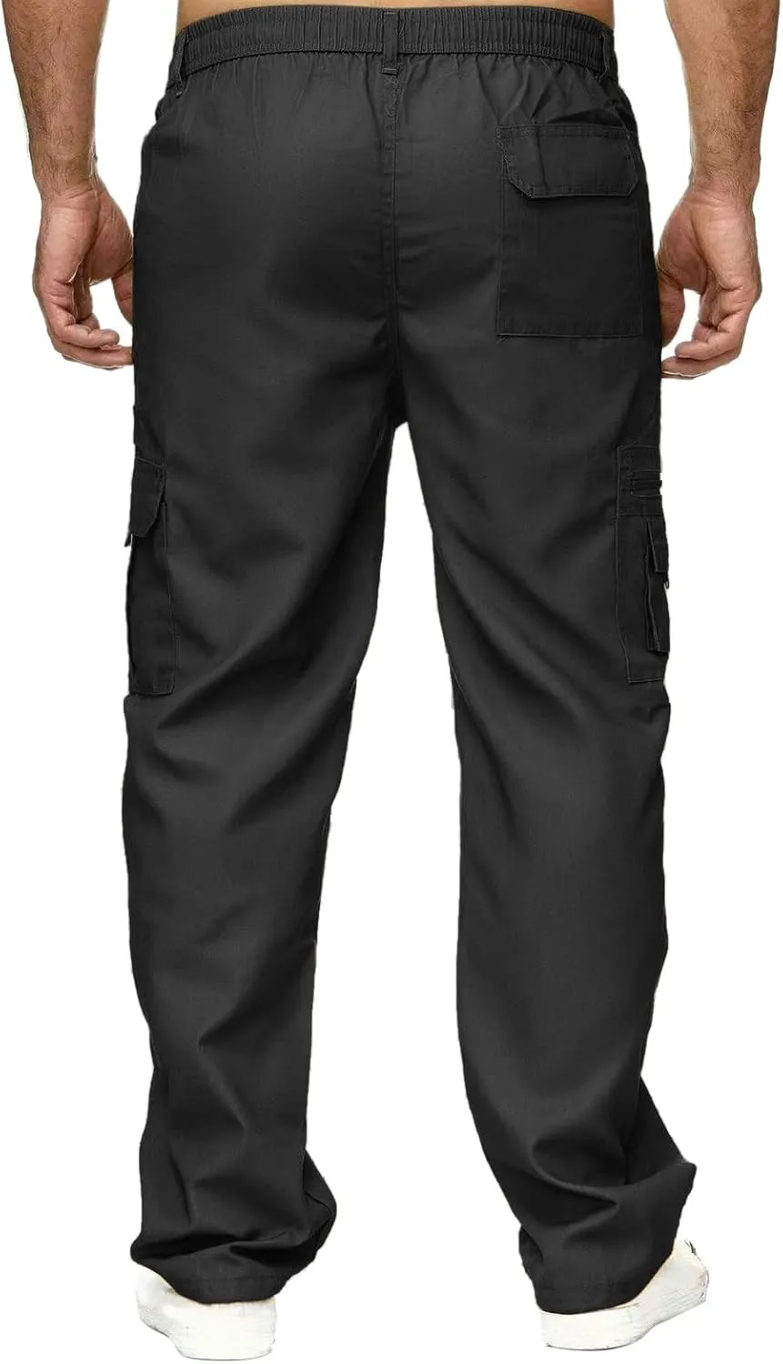 Men's Cargo Pants with Mutil Pockets Open Bottom Big and Tall Sweatpants Lightweight Elastic Waiset Casual Athletic Joggers