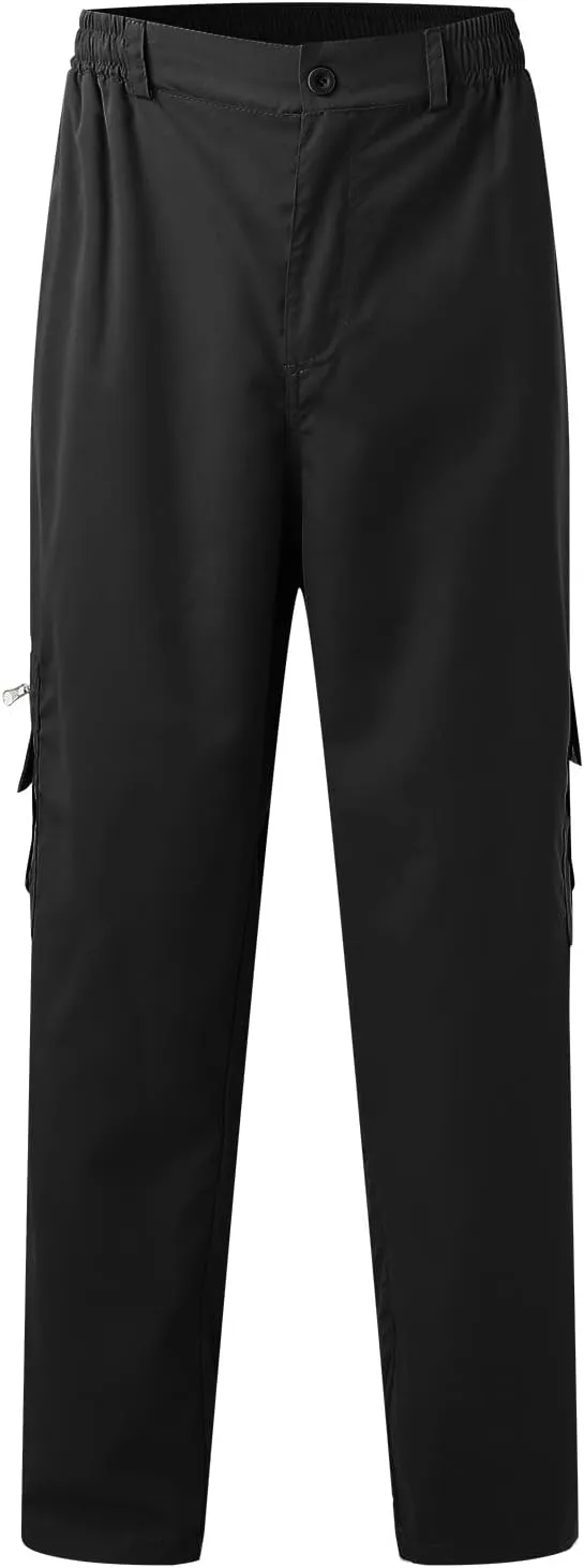 Men's Cargo Pants with Mutil Pockets Open Bottom Big and Tall Sweatpants Lightweight Elastic Waiset Casual Athletic Joggers