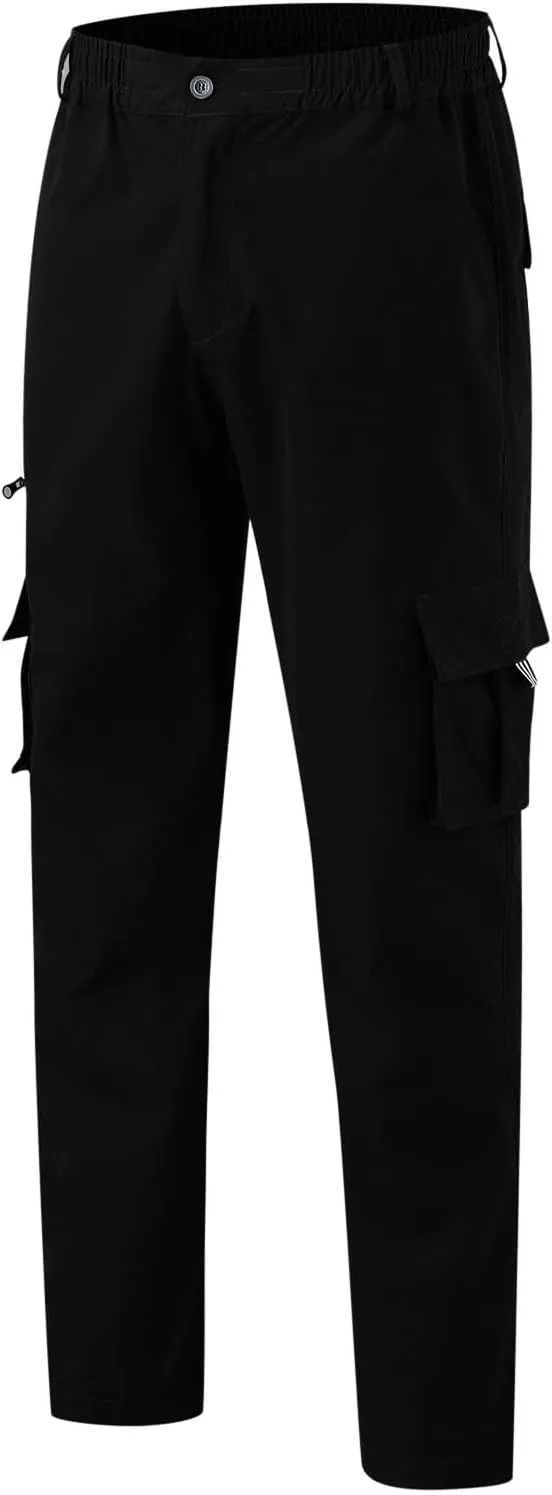 Men's Cargo Sweatpants Lightweight Drawstring Casual Joggers Loose Open Bottom Athletic Pants for Men with Pockets
