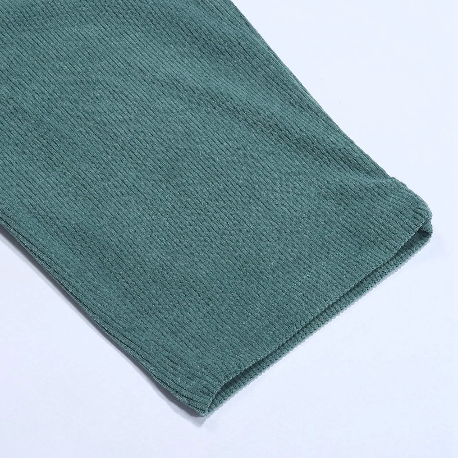 Men's Casual Corduroy Pants Loose Fit Stretch Waist Straight Leg Trousers Lightweight Button Up Plus Size Lounge Pants