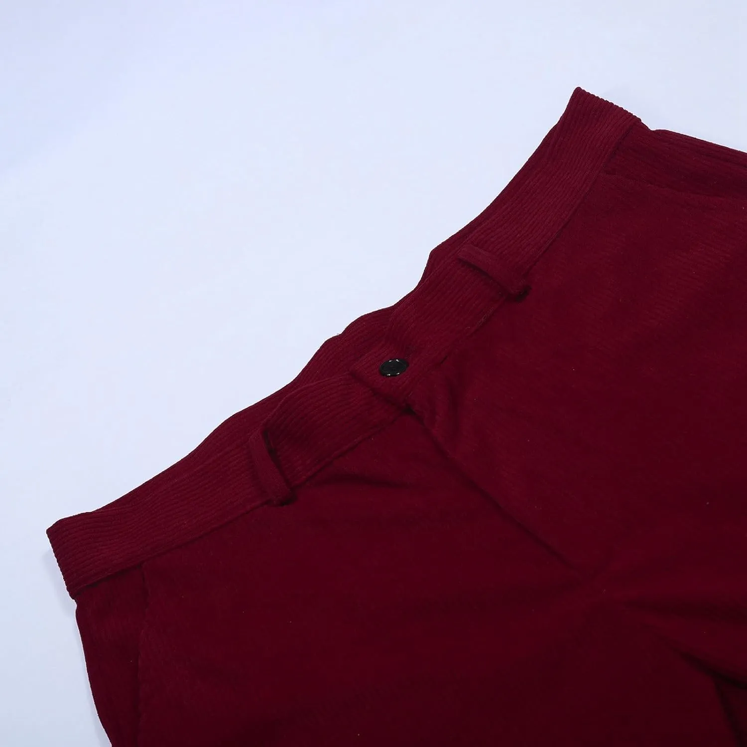 Men's Casual Corduroy Pants Loose Fit Stretch Waist Straight Leg Trousers Lightweight Button Up Plus Size Lounge Pants