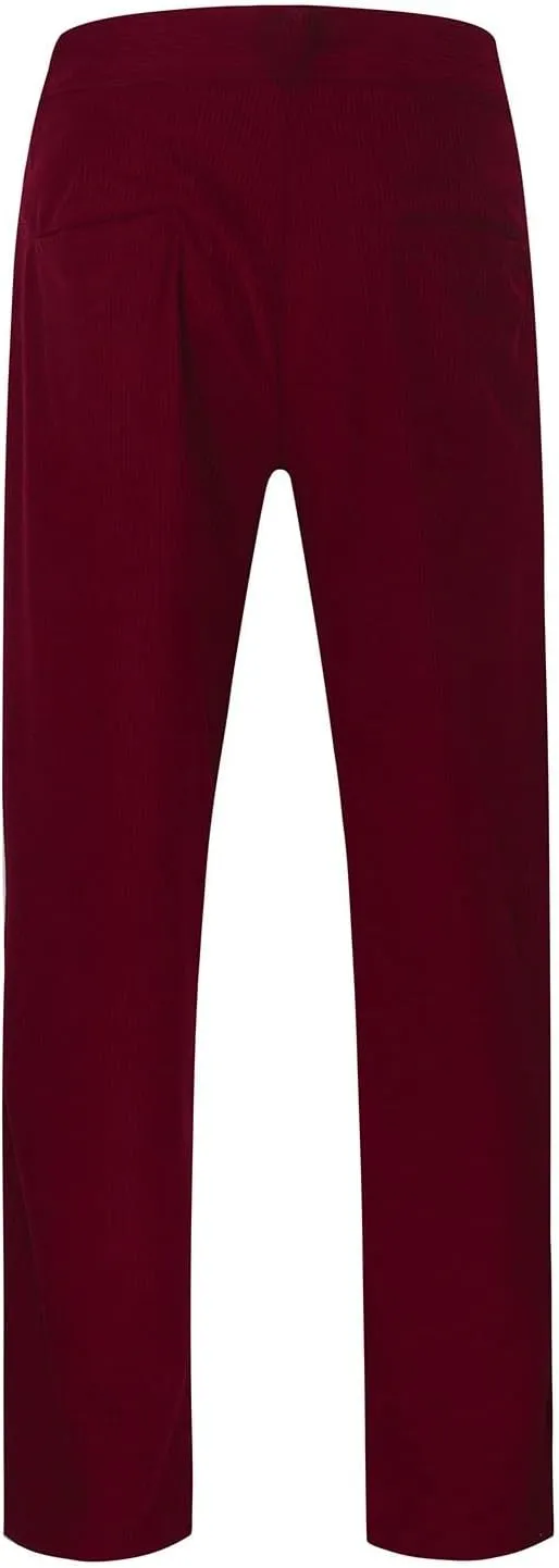 Men's Casual Corduroy Pants Loose Fit Stretch Waist Straight Leg Trousers Lightweight Button Up Plus Size Lounge Pants