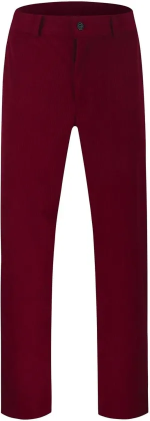 Men's Casual Corduroy Pants Loose Fit Stretch Waist Straight Leg Trousers Lightweight Button Up Plus Size Lounge Pants