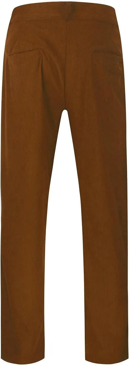 Men's Casual Corduroy Pants Loose Fit Stretch Waist Straight Leg Trousers Lightweight Button Up Plus Size Lounge Pants