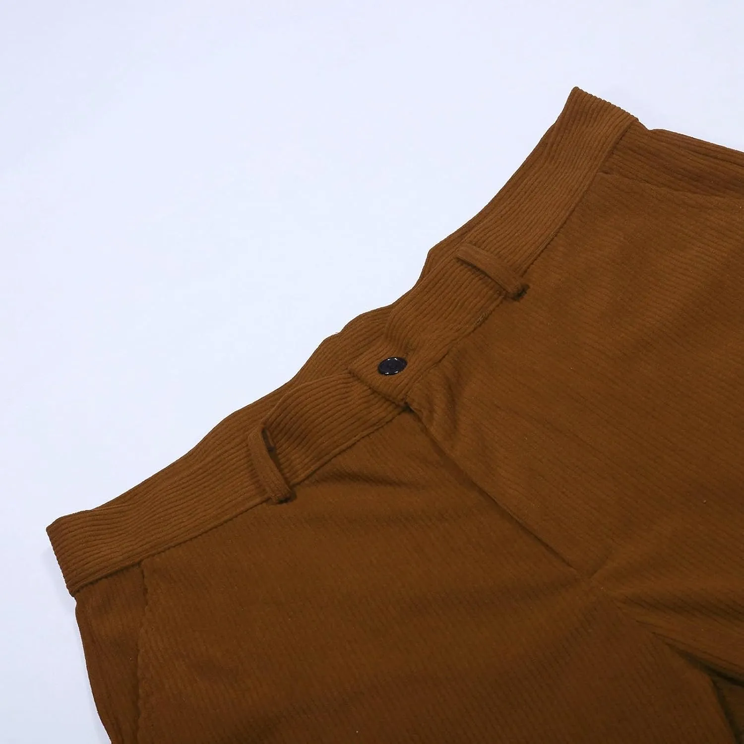 Men's Casual Corduroy Pants Loose Fit Stretch Waist Straight Leg Trousers Lightweight Button Up Plus Size Lounge Pants