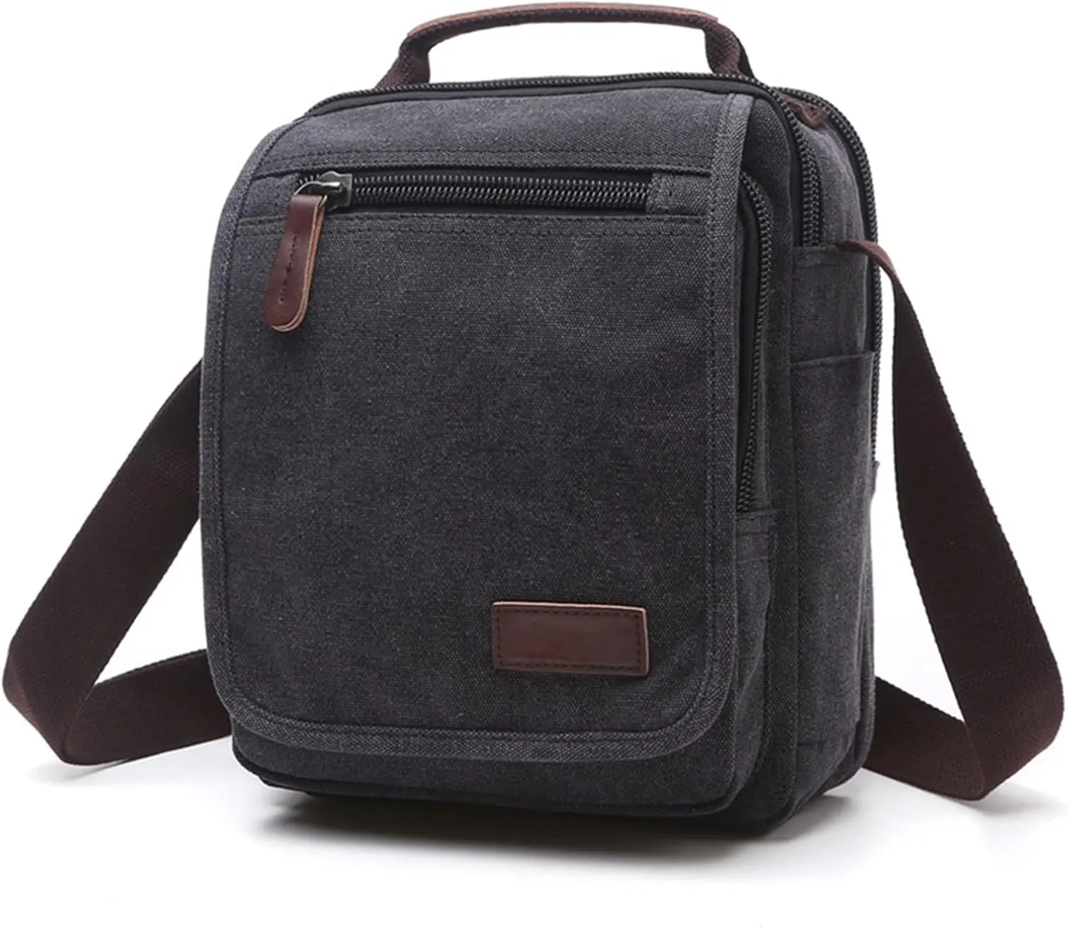 Mens Casual Messenger Bag, Stylish Travel Canvas Shoulder Bag, Multifunctional Retro Vertical Business Backpack bag
