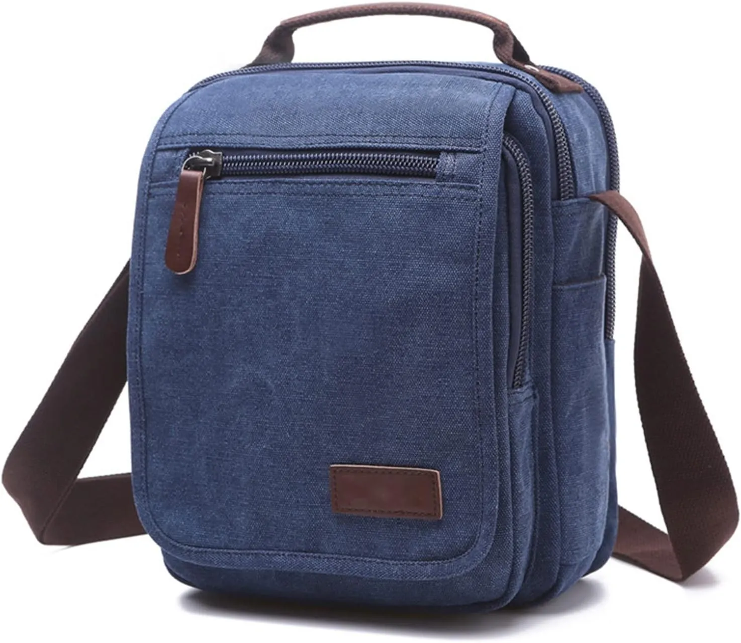 Mens Casual Messenger Bag, Stylish Travel Canvas Shoulder Bag, Multifunctional Retro Vertical Business Backpack bag