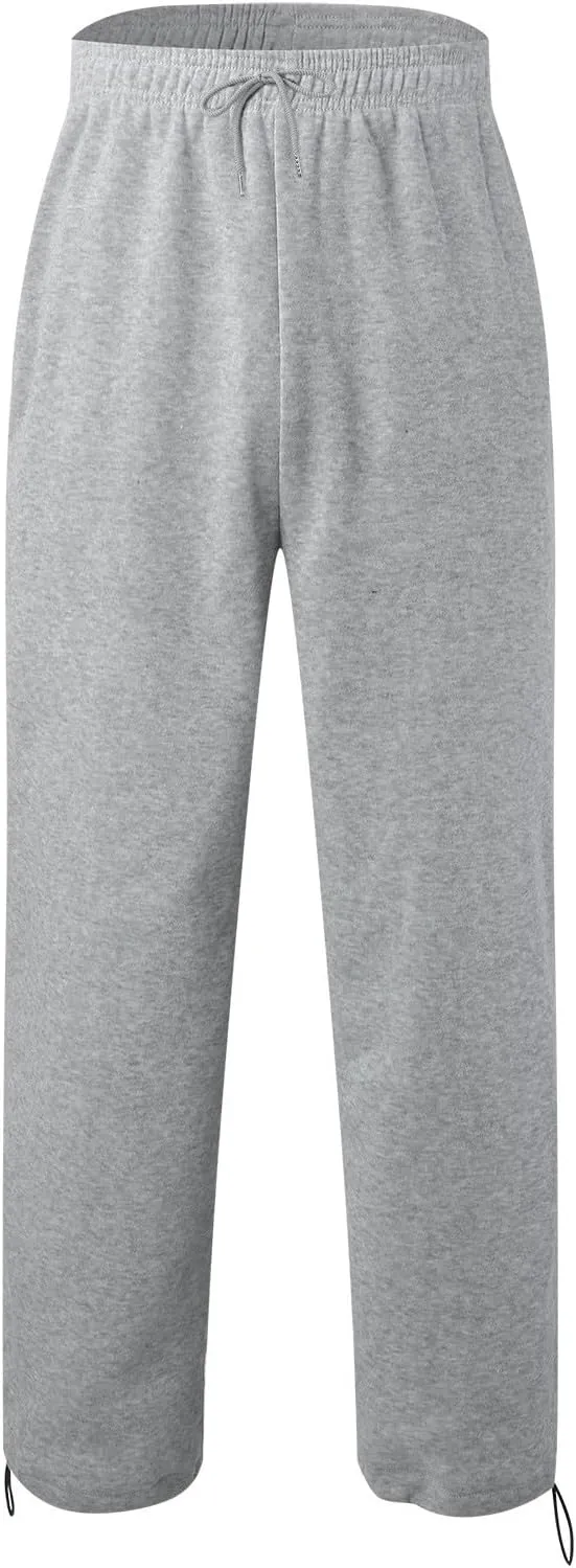 Mens Casual Pants Fashion Sport Cargo Sweatpants Lightweight Workout Athletic Pants Open Bottom Joggers with Pockets