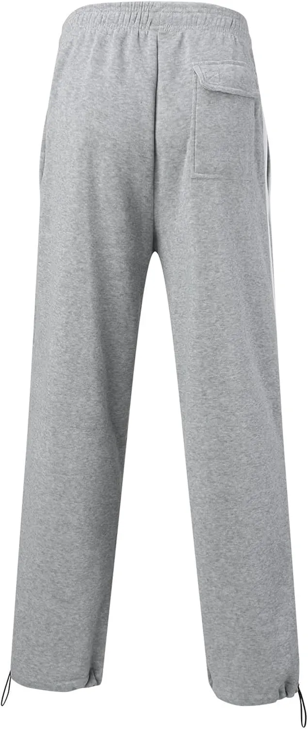 Mens Casual Pants Fashion Sport Cargo Sweatpants Lightweight Workout Athletic Pants Open Bottom Joggers with Pockets