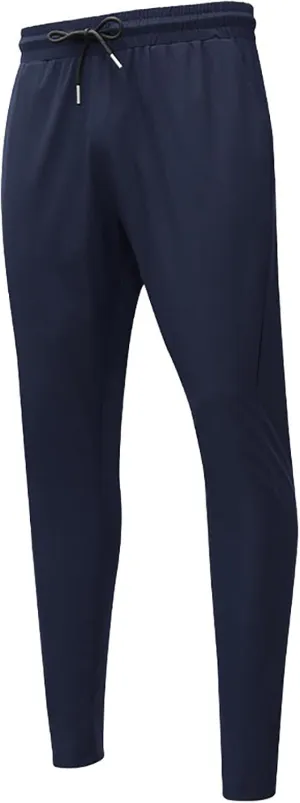 Mens Casual Pants Slim Elastic Waist Drawstring Pants Lightweight Tapered Yoga Trousers Comfy Breathable Summer Beach Pants