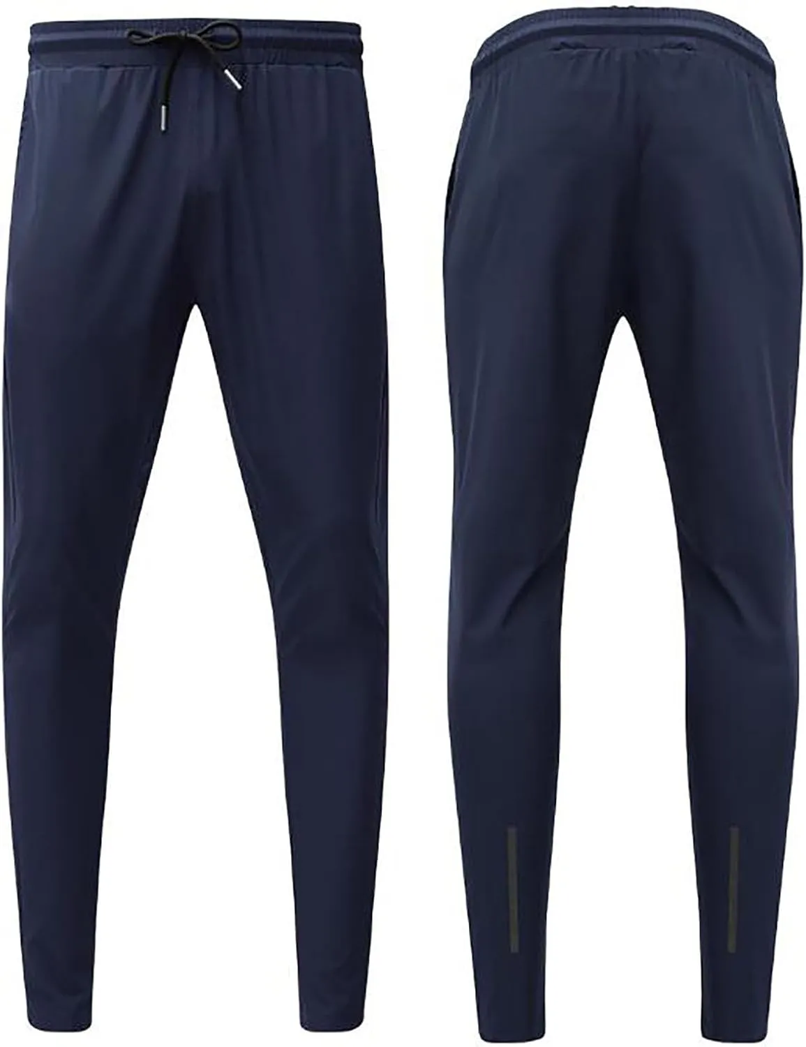 Mens Casual Pants Slim Elastic Waist Drawstring Pants Lightweight Tapered Yoga Trousers Comfy Breathable Summer Beach Pants