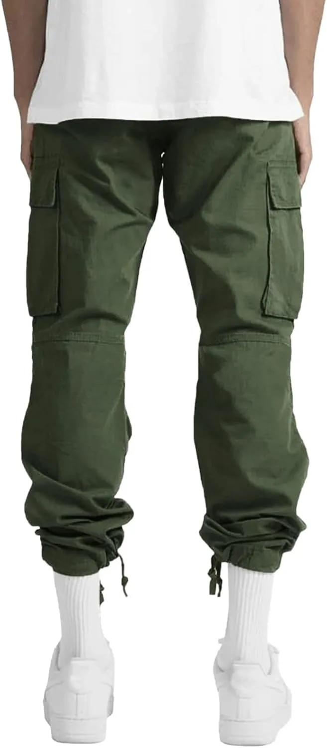 Men's Casual Pants with Multiple Pockets Camo Mens Joggers Sweatpants Corduroy Pants For Young Men Long Plaid Pajama Pants