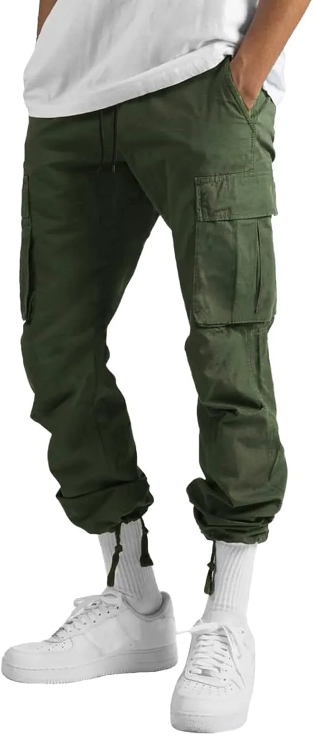 Men's Casual Pants with Multiple Pockets Camo Mens Joggers Sweatpants Corduroy Pants For Young Men Long Plaid Pajama Pants