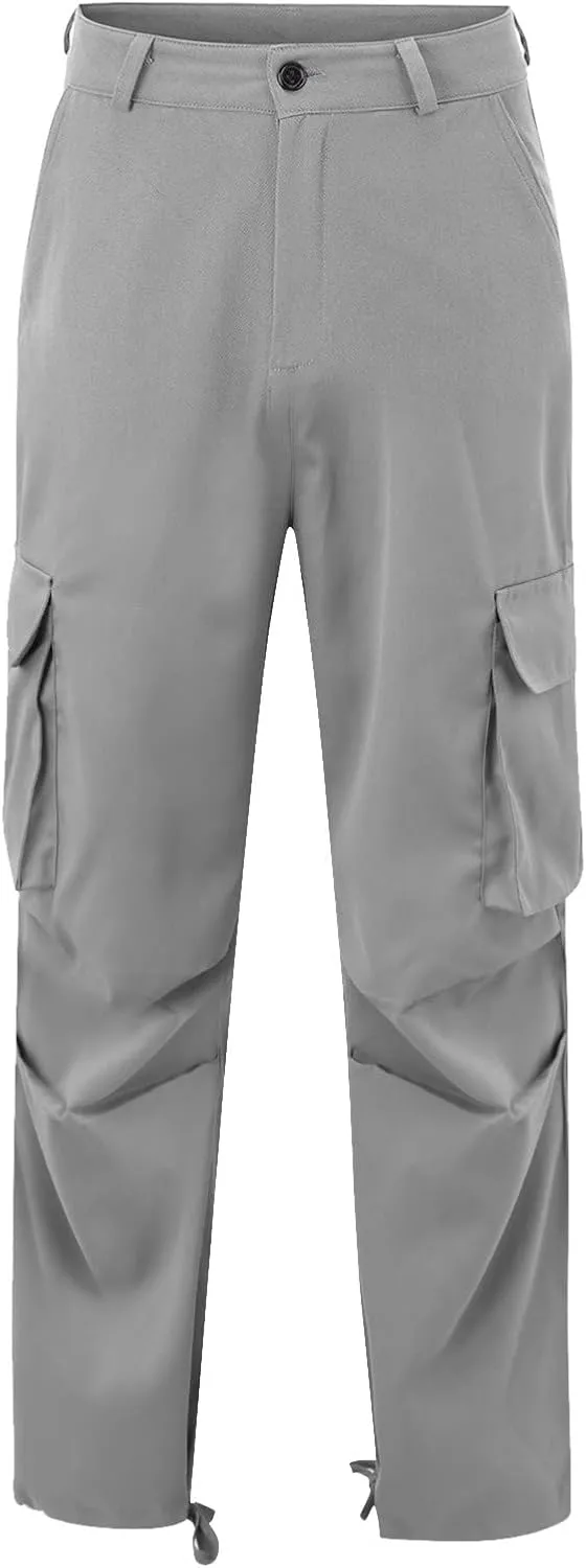 Men's Causal Cotton Cargo Pants,Loose-Fit Comfy Classic Lightweight Daily Wear with Multi-Pocket Athletic Joggers