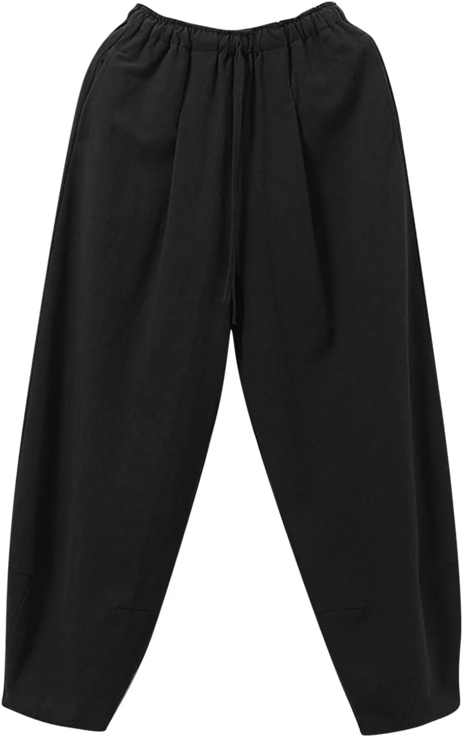 Mens Cotton Linen Loose Harem Pants Plus Size Solid Color Thin Casual Wide Leg Pants Men Waist Yoga Beach Pants