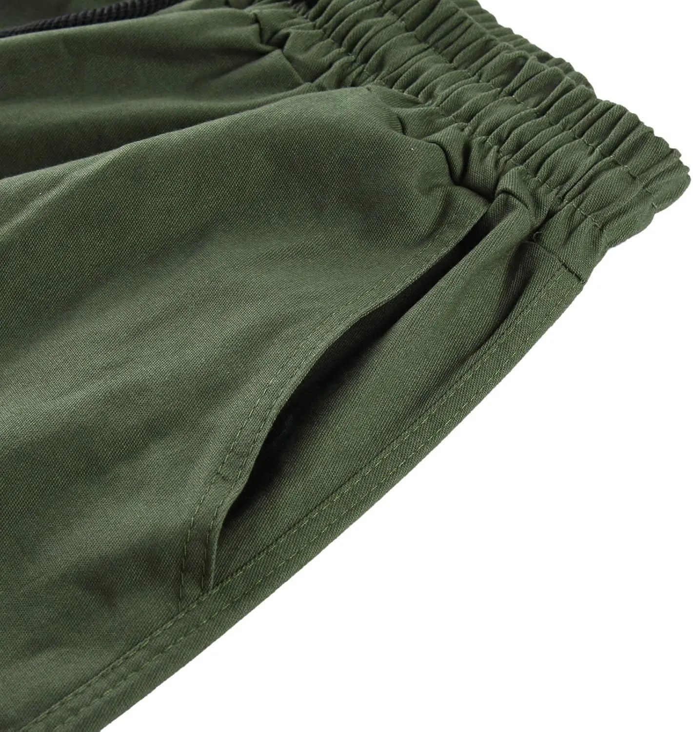 Mens Drawstring Cargo Pants Casual Stretch Waist Sweatpants Running Athletic Tactical Trousers Hiking Pants with Pockets