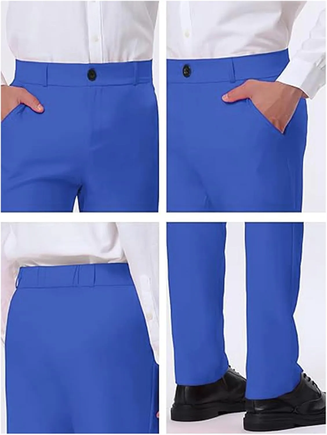 Mens Dress Pants Slim Fit Stretch Formal Pants for Men Golf Pants Wrinkle-Resistant Flat Front Chino Pant Classic