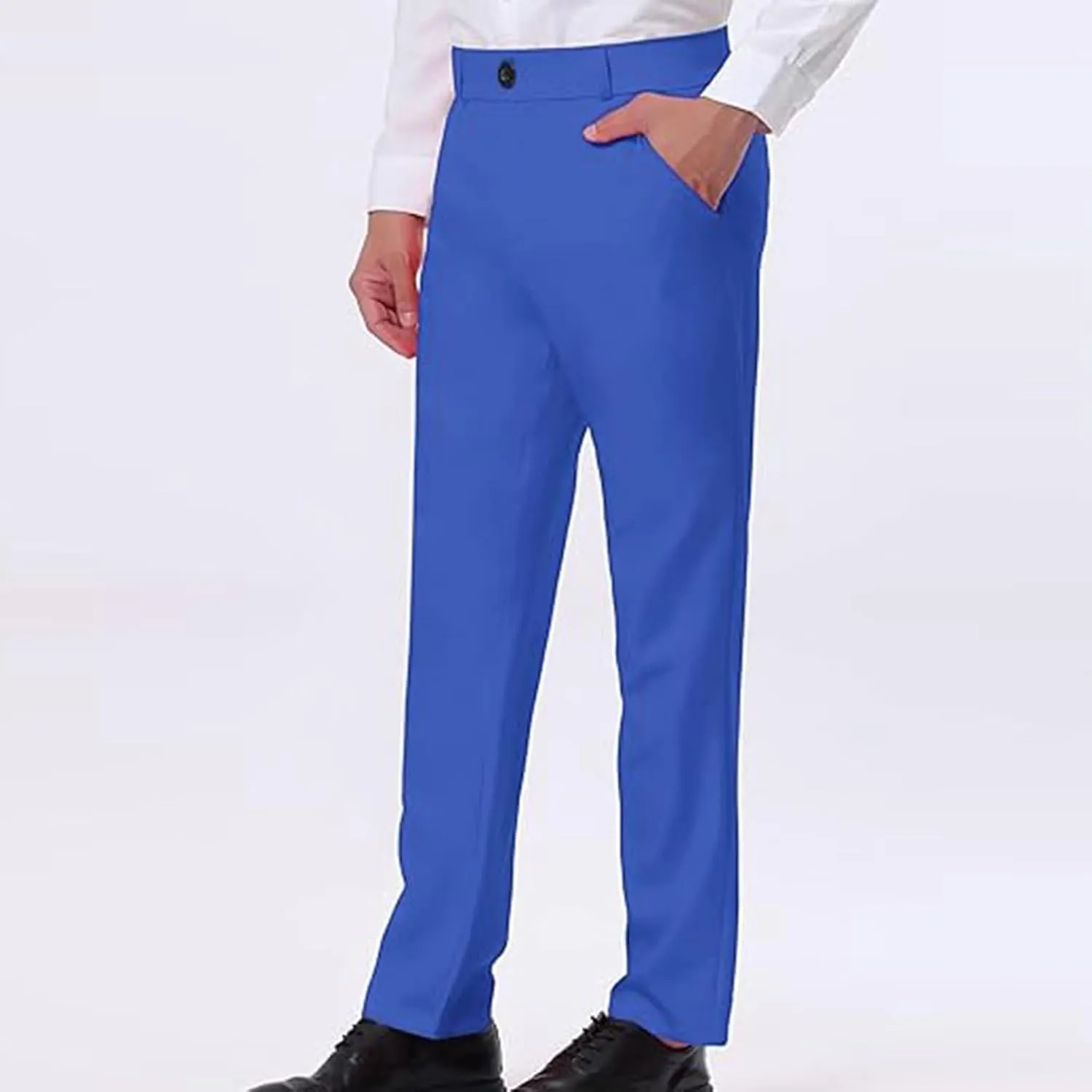 Mens Dress Pants Slim Fit Stretch Formal Pants for Men Golf Pants Wrinkle-Resistant Flat Front Chino Pant Classic